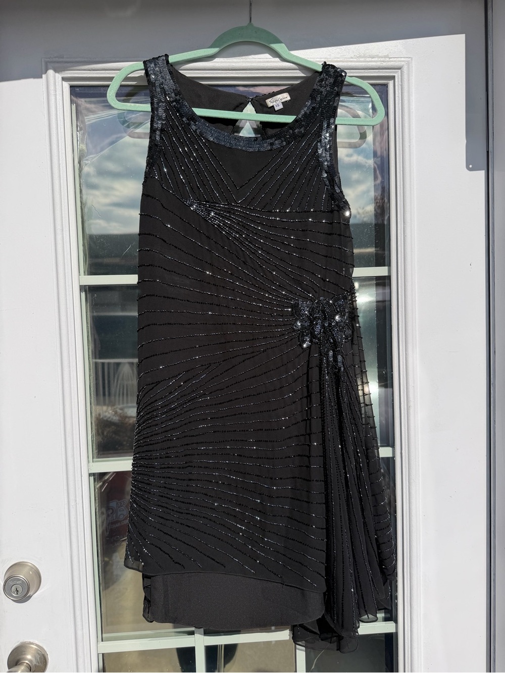 Foley & Corinna Black Beaded Sleeveless Party Dress